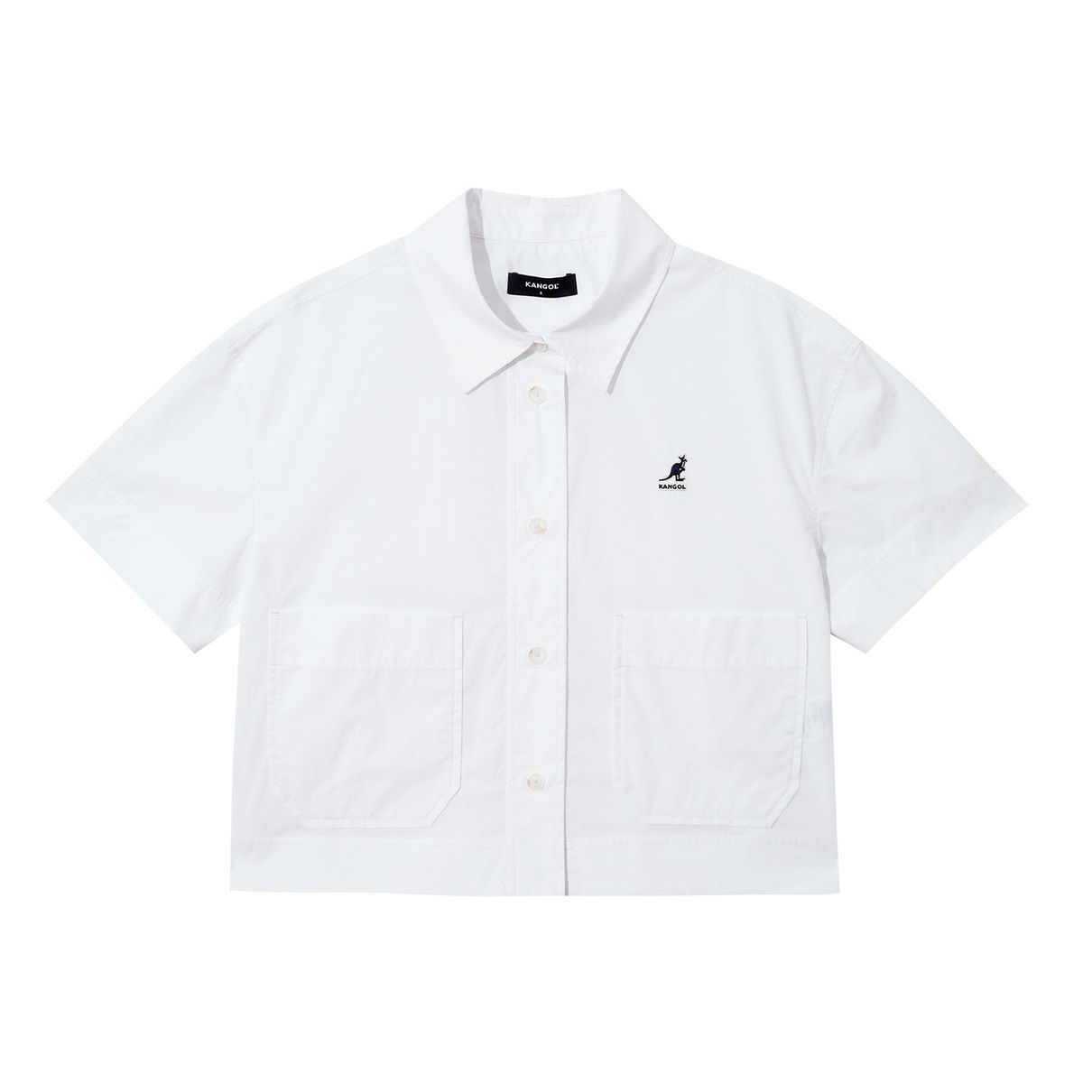 캉골(KANGOL) 우먼스 박스 하프 셔츠 7081 화이트