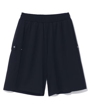 6부 사이드 스냅 버뮤다 팬츠 LQ2PU407_BLACK