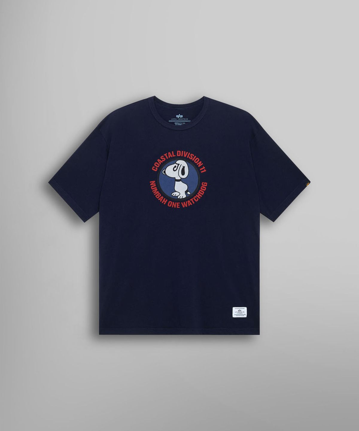 알파 인더스트리(ALPHA INDUSTRIES) 릴랙스드 워치 독 티셔츠 레플리카 블루