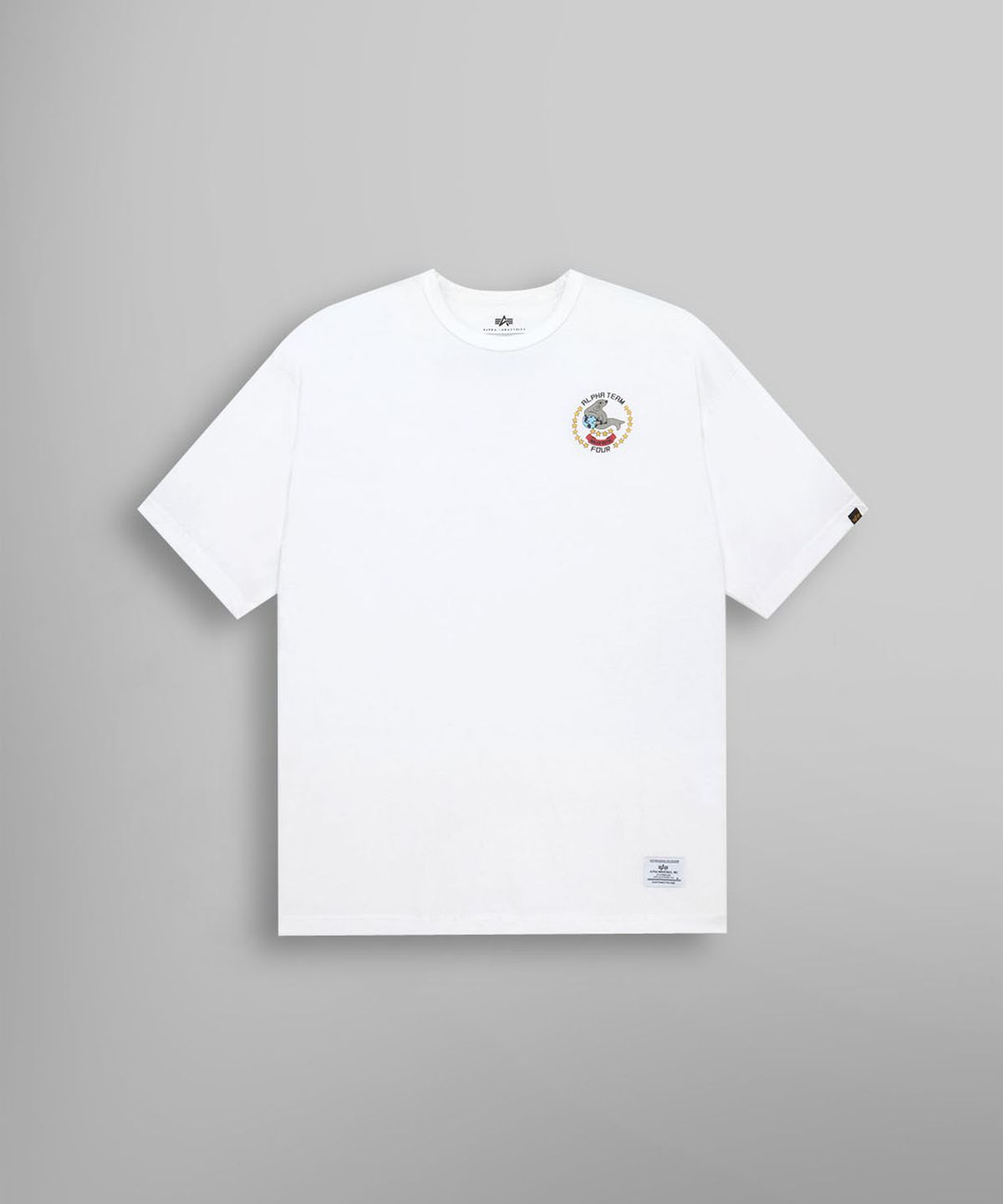 알파 인더스트리(ALPHA INDUSTRIES) 릴랙스드 알파 씰 티셔츠 화이트