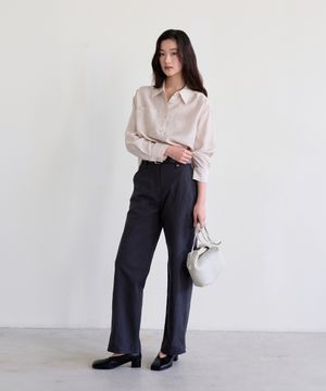 Cotton Welt-Pocket Pants (Charcoal)