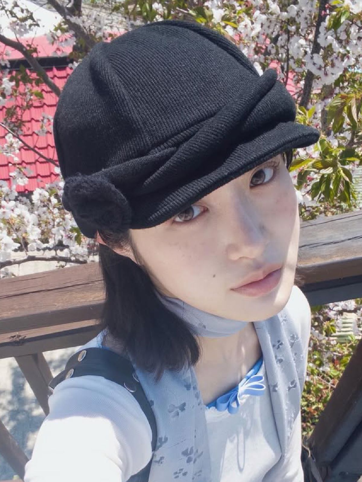 포에지담(POESIEDAME) KNIT FLAP MARGOT HAT IN BLACK