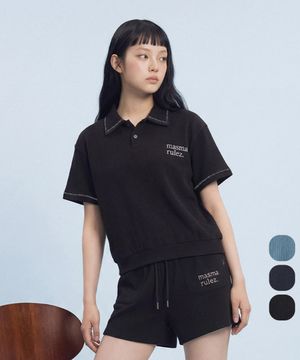 Textured Waffle Collar Half Sweatshirt_3 Colors