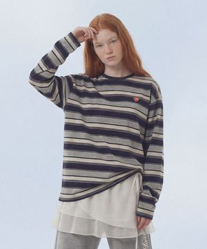 Multi Strip Long Sleeve_Navy