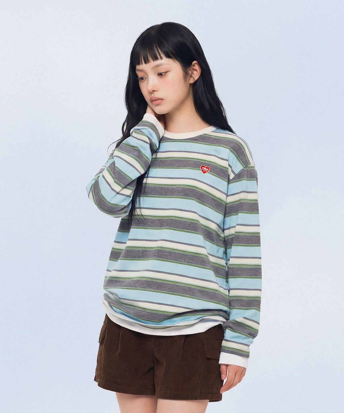 마스마룰즈 어패럴(MASMARULEZ APPAREL) Multi Strip Long Sleeve_Sky Blue