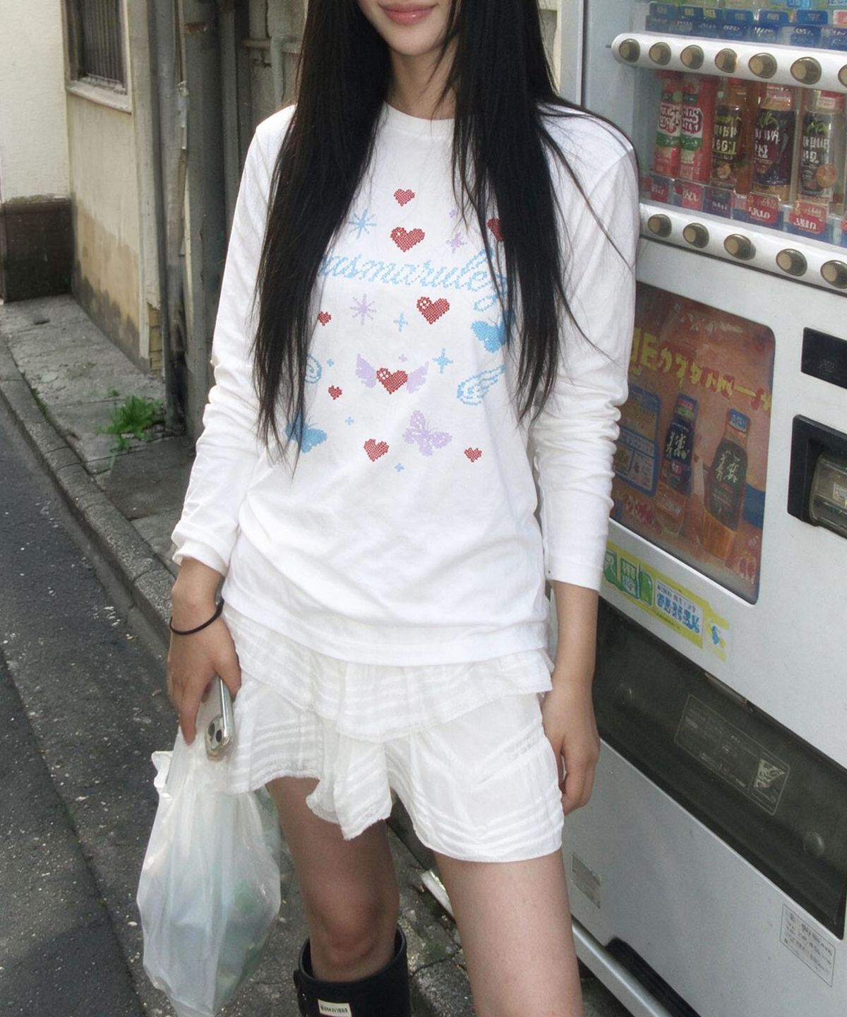 마스마룰즈 어패럴(MASMARULEZ APPAREL) Cross Doodle Long Sleeve_White