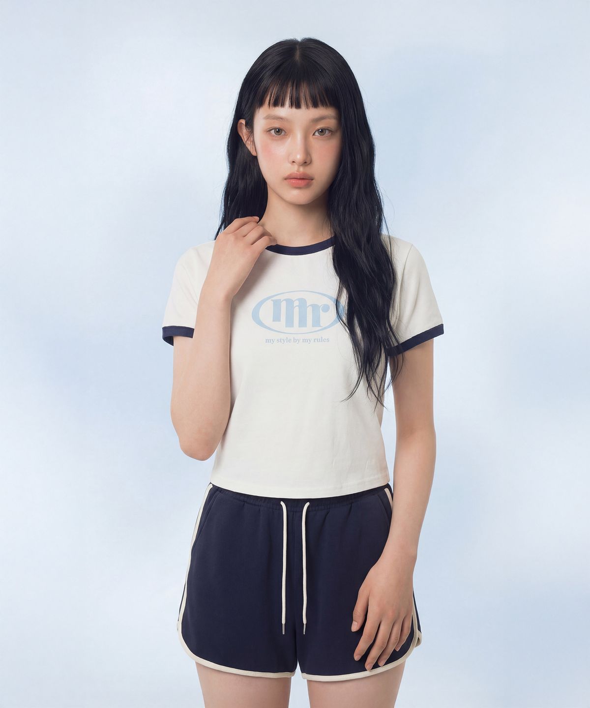 마스마룰즈 어패럴(MASMARULEZ APPAREL) Signature Symbol Ringer T-Shirt_Navy