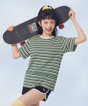 Cool Airy Stripe T-Shirt_Green