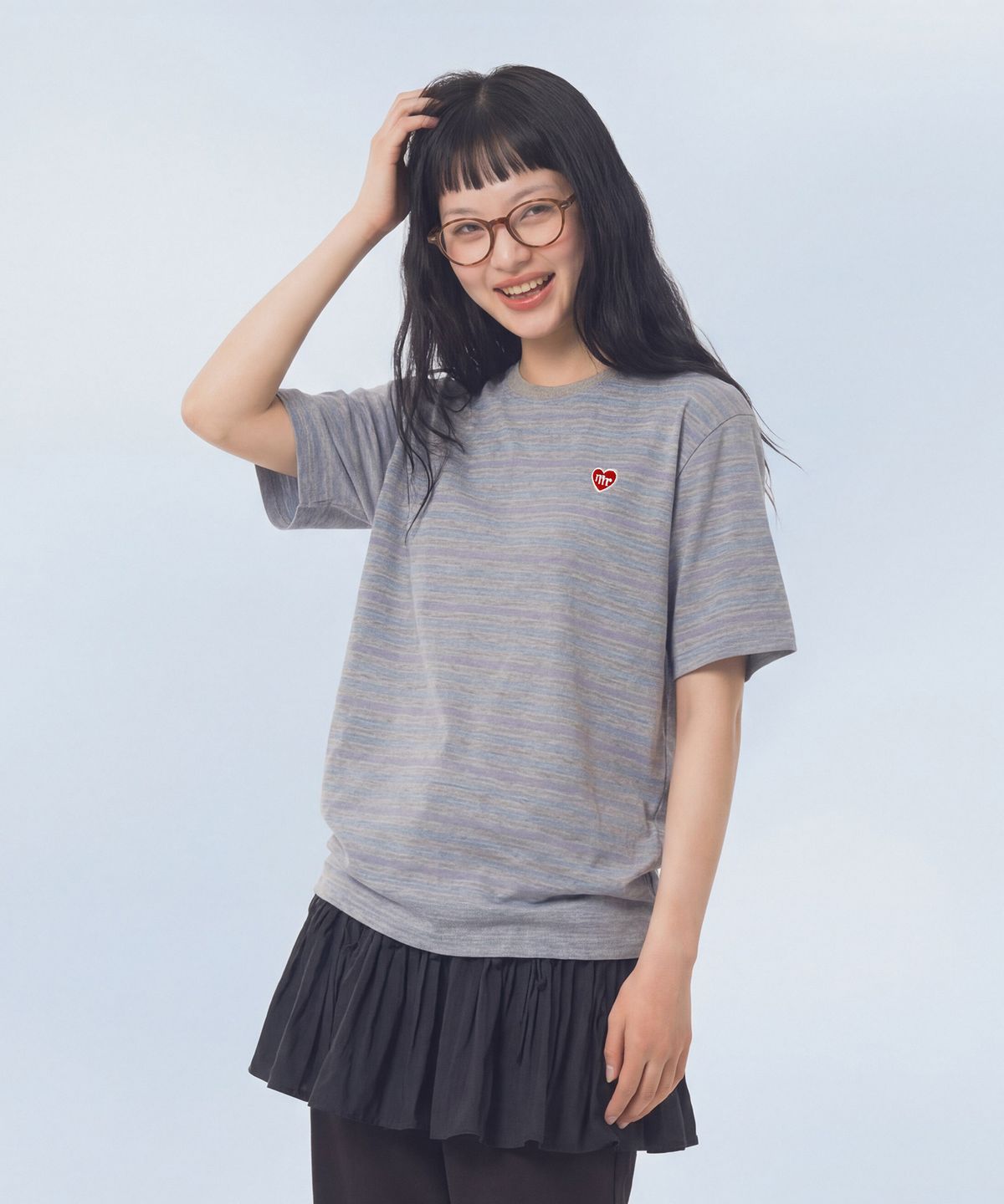 마스마룰즈 어패럴(MASMARULEZ APPAREL) Daily Cotton Stripe T-Shirt_Melange Gray