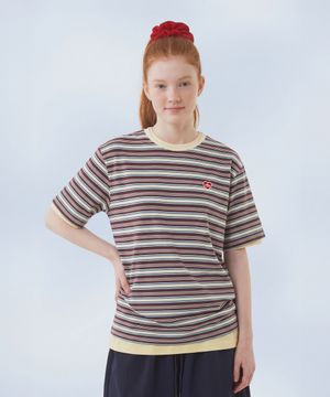 Daily Cotton Stripe T-Shirt__Purple