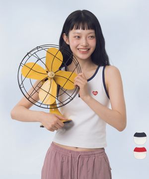 Color Trim Henry Neck Sleeveless Top_2 Colors