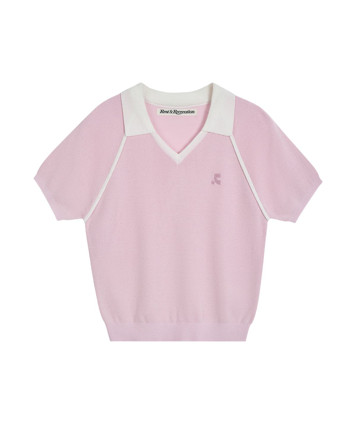 레스트앤레크레이션(REST&RECREATION) V-NECK COLLAR KNIT TOP - PINK
