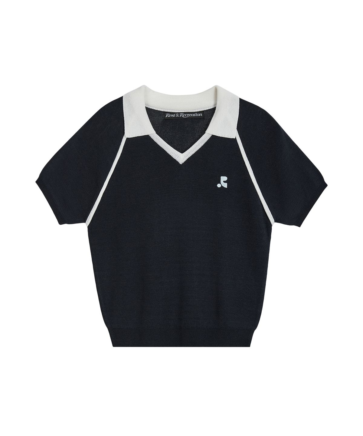 레스트앤레크레이션(REST&RECREATION) V-NECK COLLAR KNIT TOP - NAVY