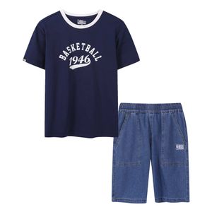 반팔 데님쇼츠 세트(K262ST120P) 블루