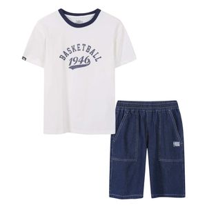 반팔 데님쇼츠 세트(K262ST120P) 다크 블루