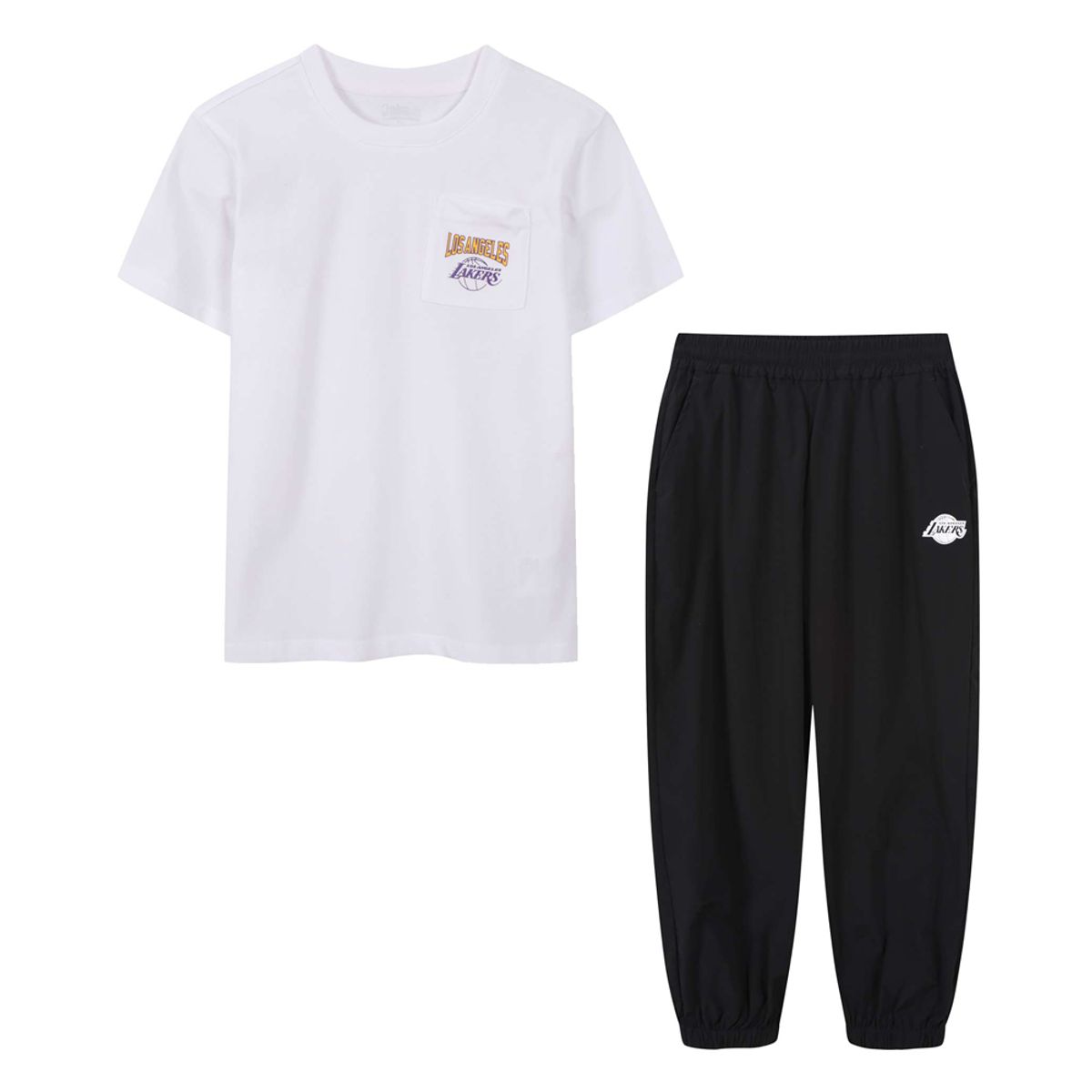 엔비에이 키즈(NBA KIDS) 팀 어센틱 반팔 우븐스트레치 팬츠 세트 (K262ST020P) 블랙