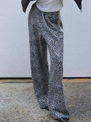 GINA LEOPARD SWEAT PANTS_GRAY
