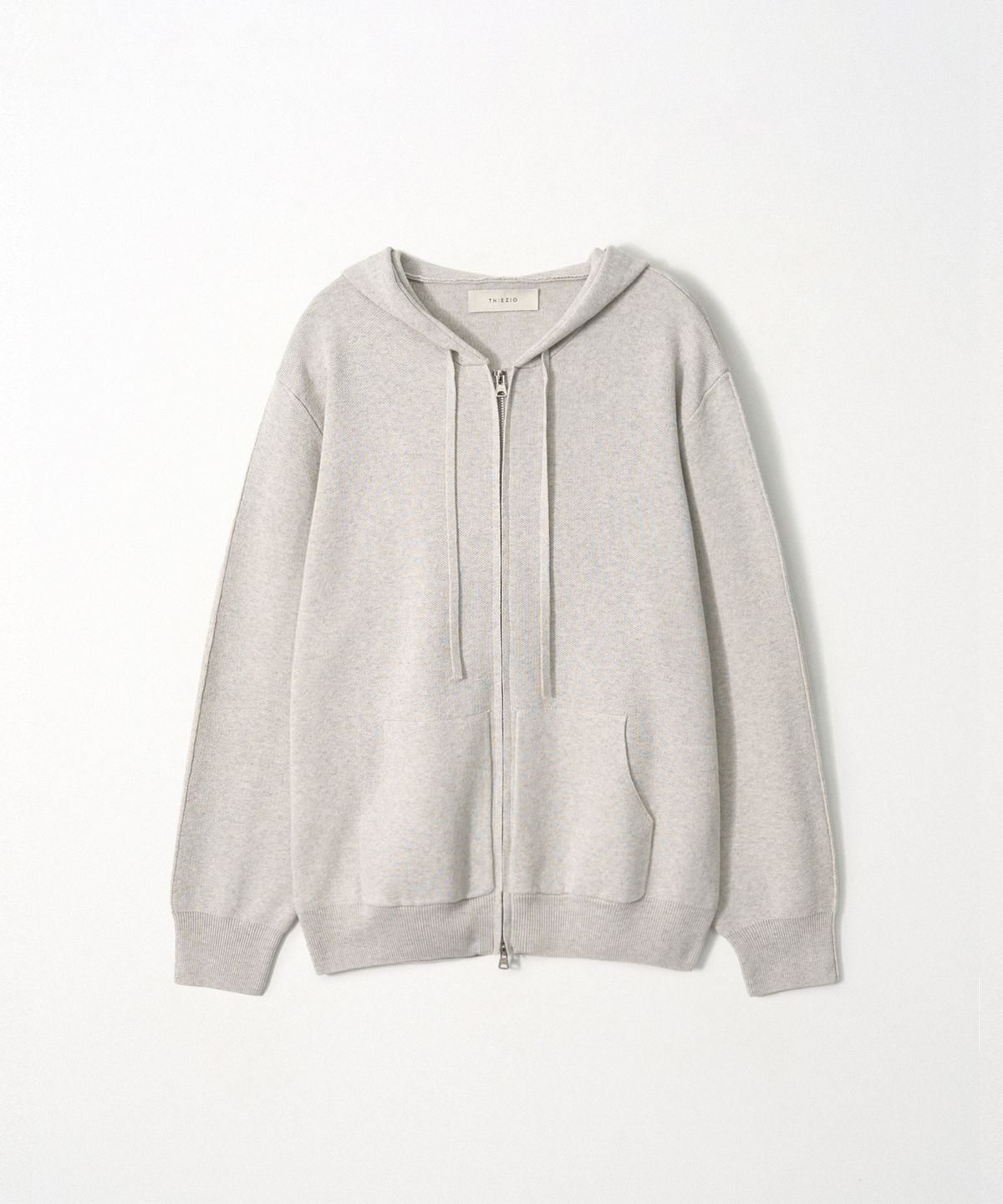 이지오(EZIO) Formal Knit Zip Hoodie_Melange Grey