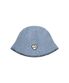 HEART RUBBER PATCH KNIT BUCKET HAT-PASTEL BLUE
