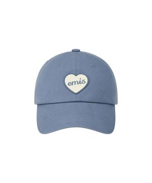 HEART RUBBER PATCH BALL CAP-BLUE