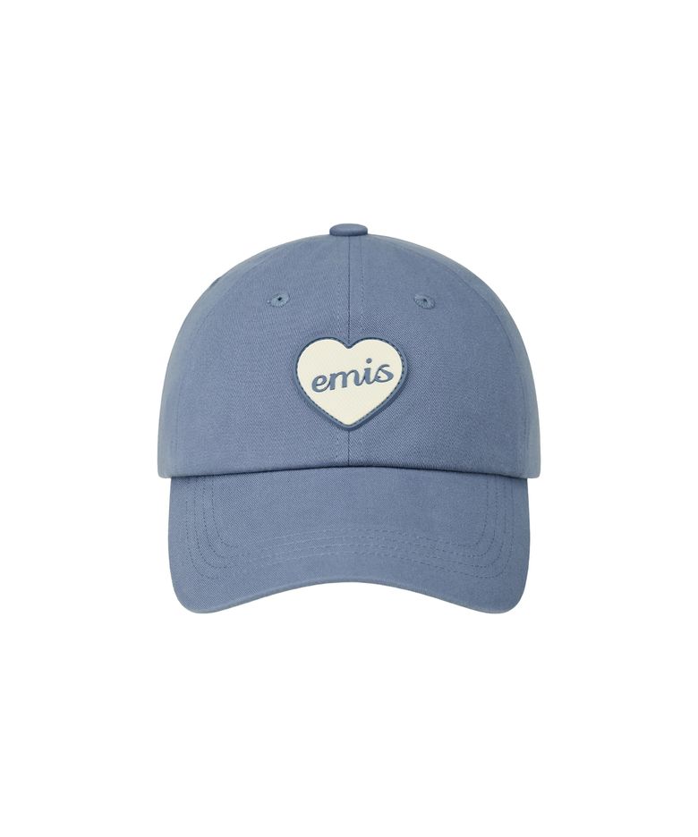 HEART RUBBER PATCH BALL CAP-BLUE