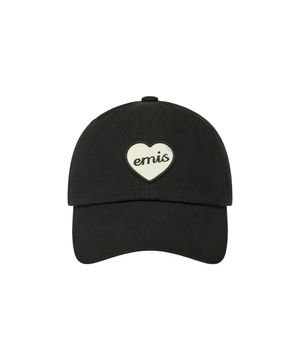 HEART RUBBER PATCH BALL CAP-BLACK