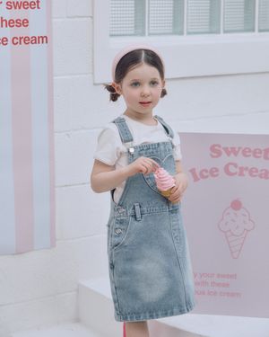 러브팝 멜빵 스커트