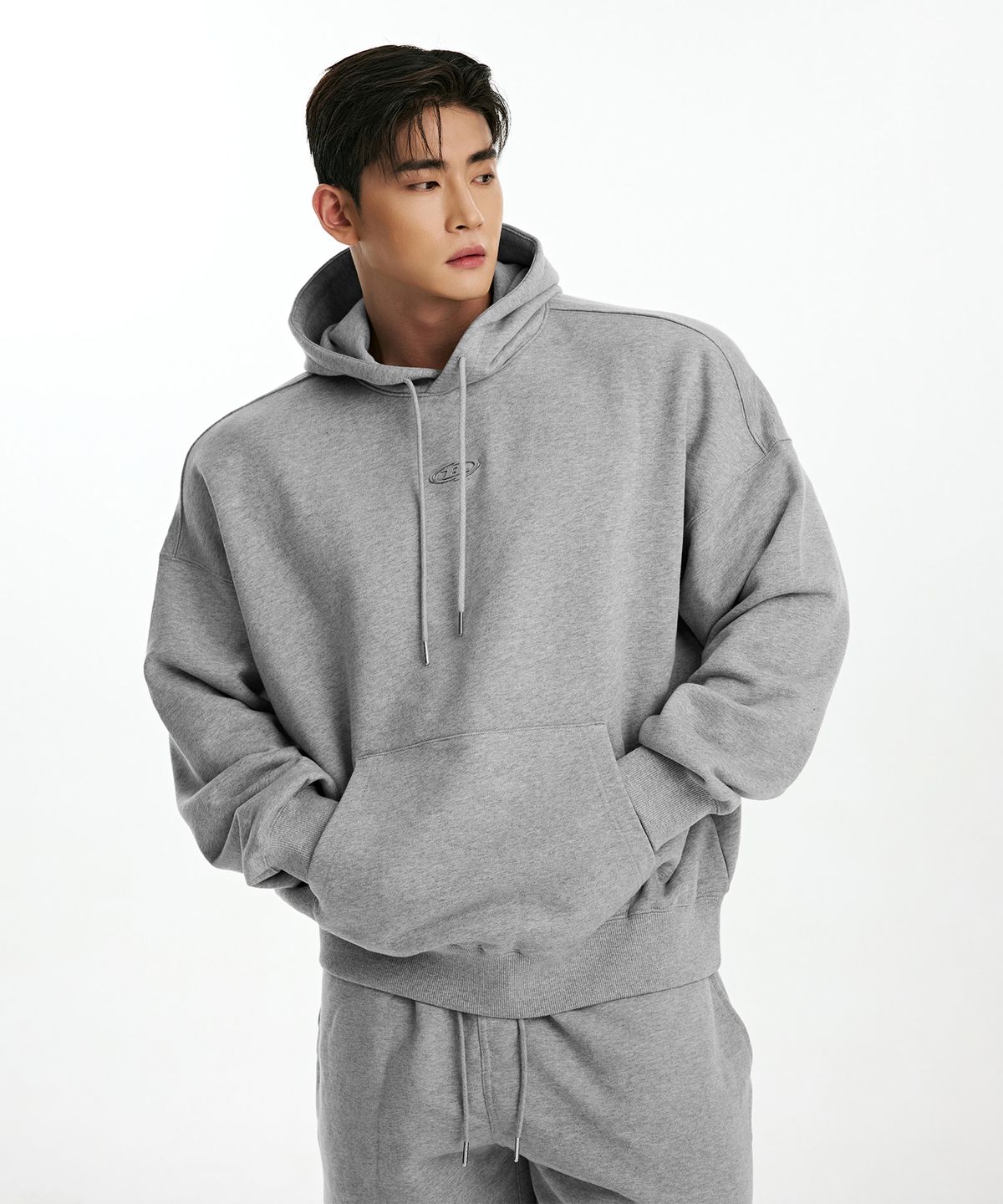 본투윈(BORN TO WIN) CHROME B HOODIE [MELANGE GREY]