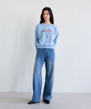 Curved-Leg Barrel Denim (Blue)