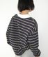 STRIPE V NECK COLLAR LONG SLEEVE NAVY