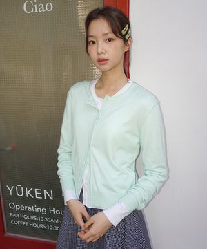 (woman) 시어 블렌드 가디건_Mint