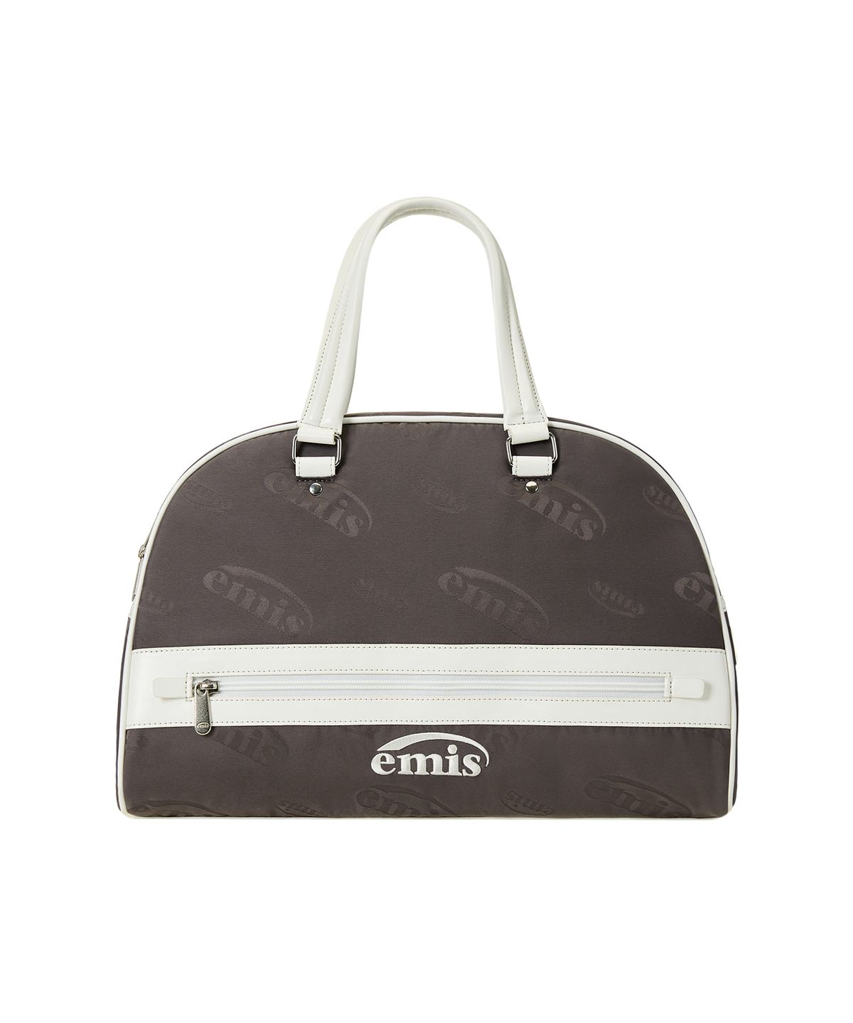 이미스(EMIS) LOGO JACQUARD DUFFLE BAG-BROWN