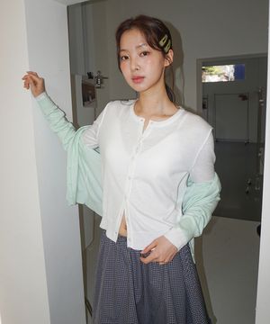 (woman) 시어 블렌드 가디건_White