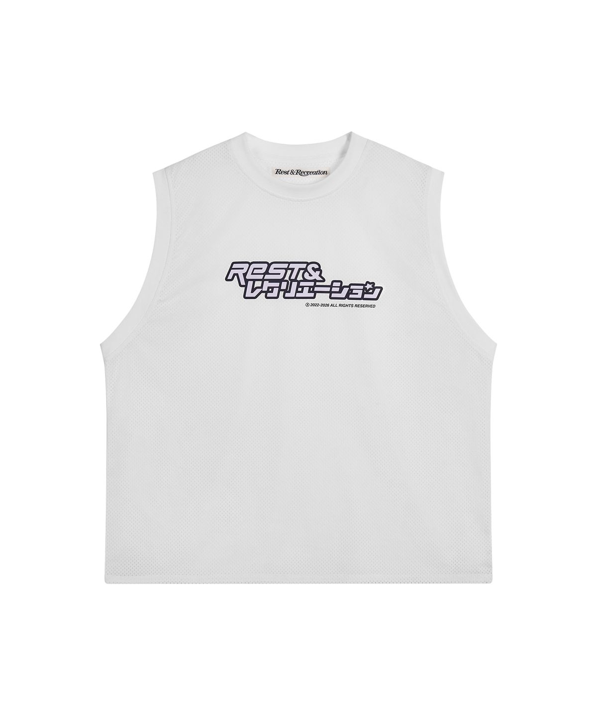 레스트앤레크레이션(REST&RECREATION) ANIME LOGO MESH VEST - WHITE