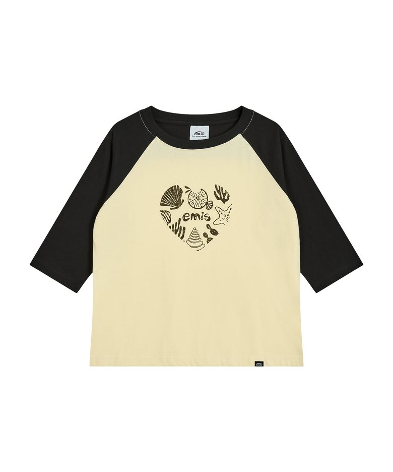 (W) COASTAL RAGLAN T-SHIRT-YELLOW