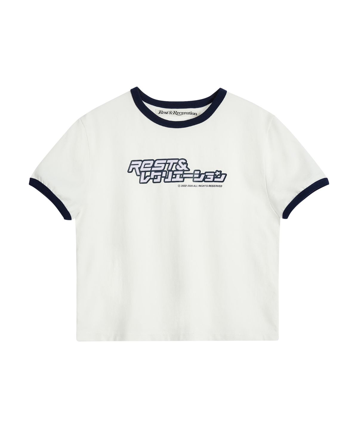 레스트앤레크레이션(REST&RECREATION) ANIME LOGO RINGER T-SHIRT - WHITE