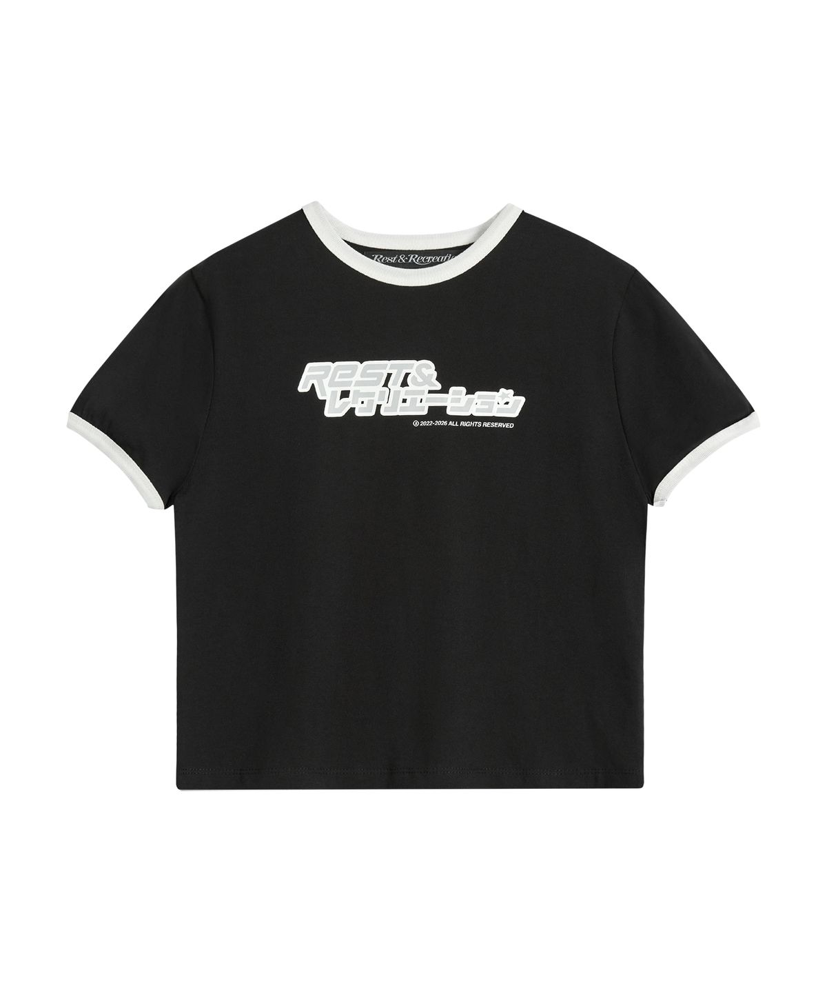 레스트앤레크레이션(REST&RECREATION) ANIME LOGO RINGER T-SHIRT - BLACK