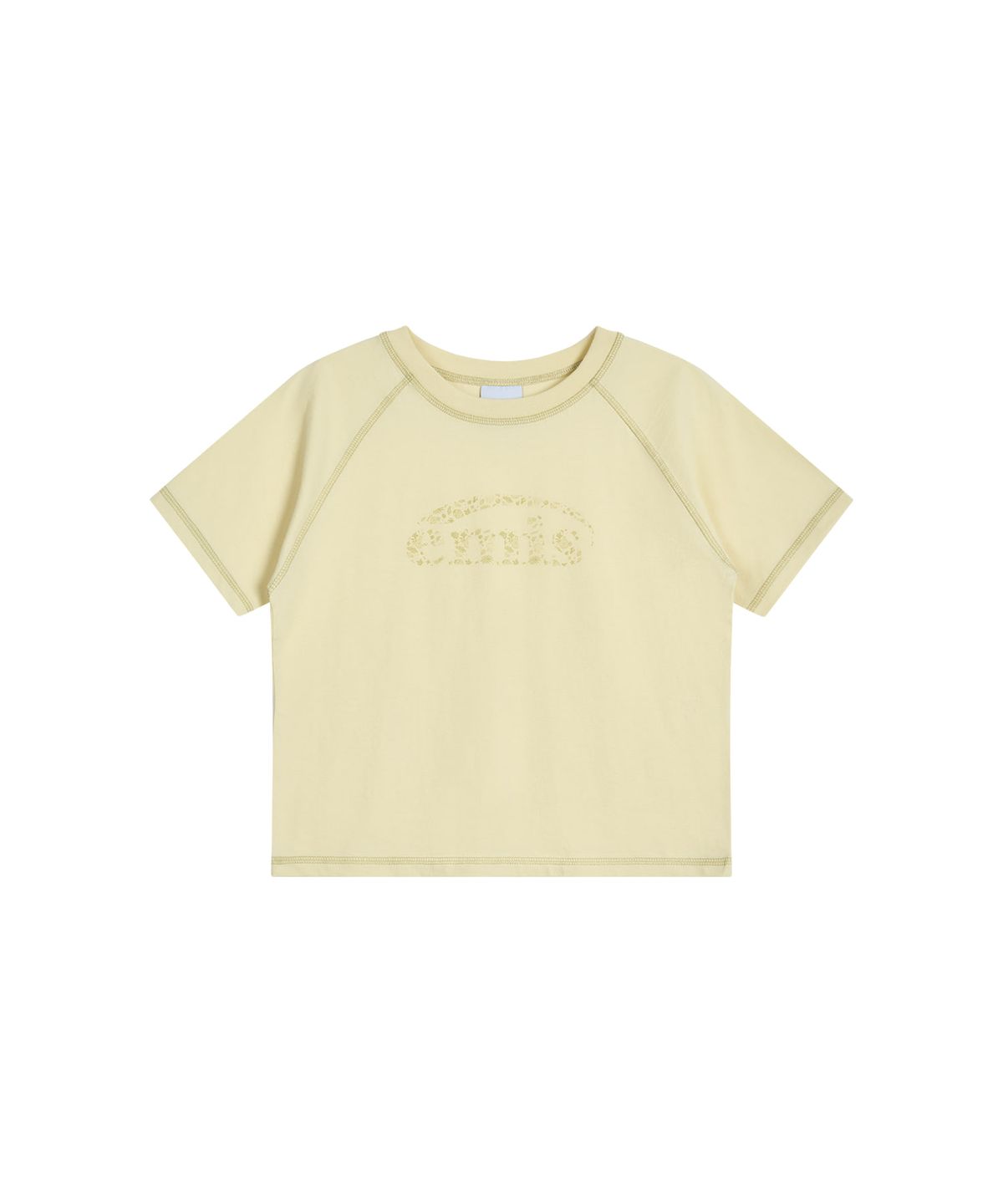 이미스(EMIS) (W) COASTAL COVER STITCH T-SHIRT-YELLOW