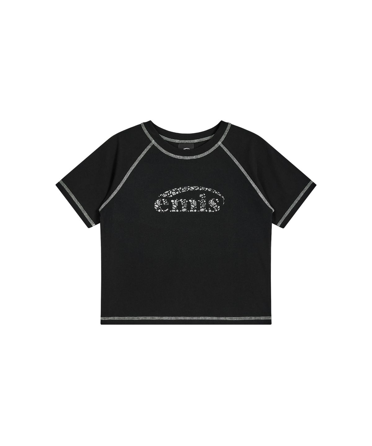 이미스(EMIS) (W) COASTAL COVER STITCH T-SHIRT-BLACK