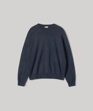 Whole Garment Crew-Neck Knit (Indigo Blue)
