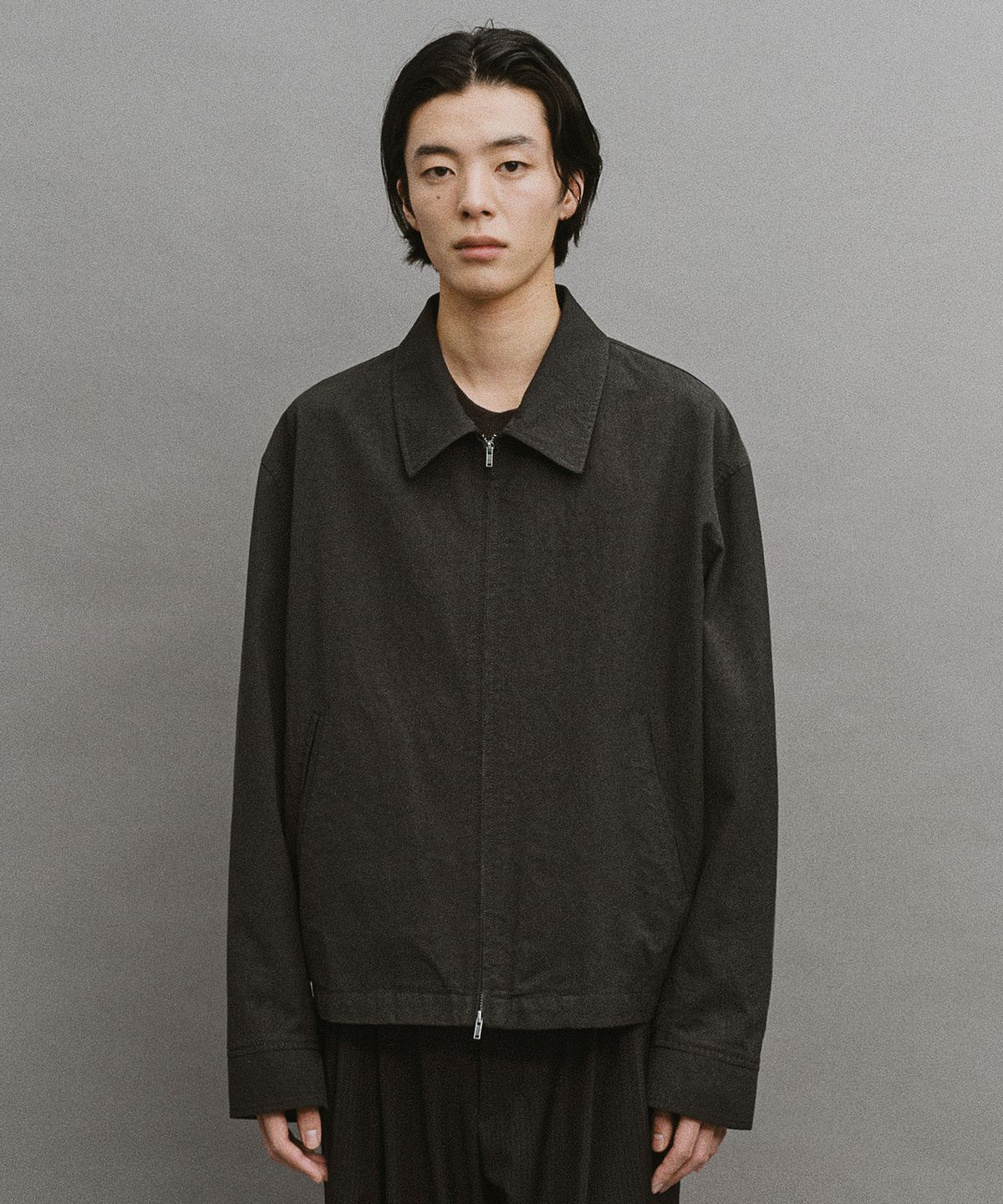 어나더 오피스(ANOTHER OFFICE) Soutien Collar Blouson (Black)