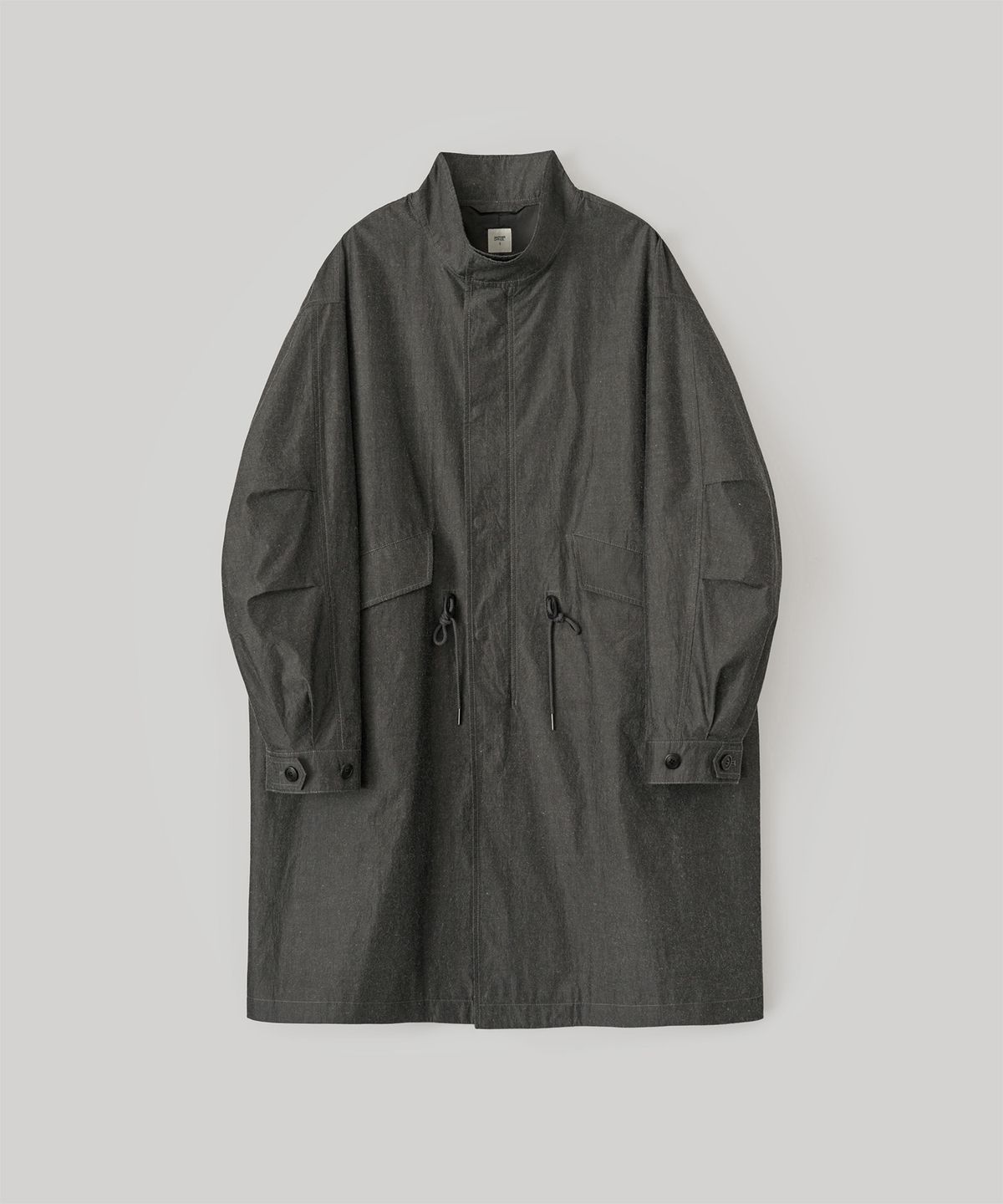 어나더 오피스(ANOTHER OFFICE) Silk Nep Mods Coat (Coal)