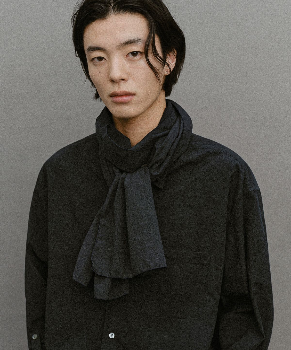 어나더 오피스(ANOTHER OFFICE) Zephyr Washed Scarf (Nautical Black)