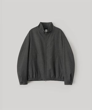 Wool Serge Track Blouson (Charcoal Stripe)