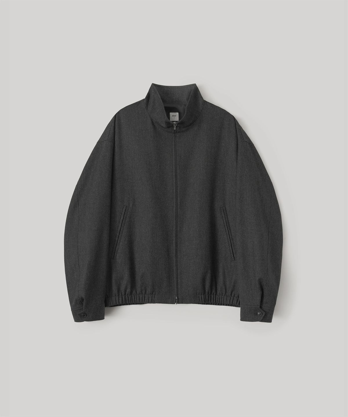 어나더 오피스(ANOTHER OFFICE) Wool Serge Track Blouson (Black Grid)