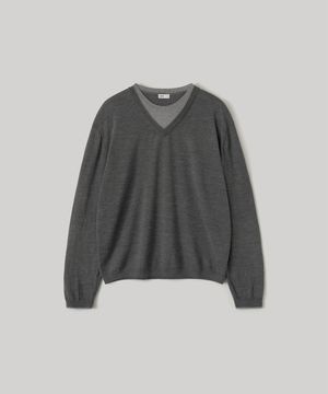 Current Layered V-Neck Knit (Charcoal)