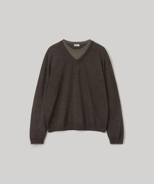 Current Layered V-Neck Knit (Brown)
