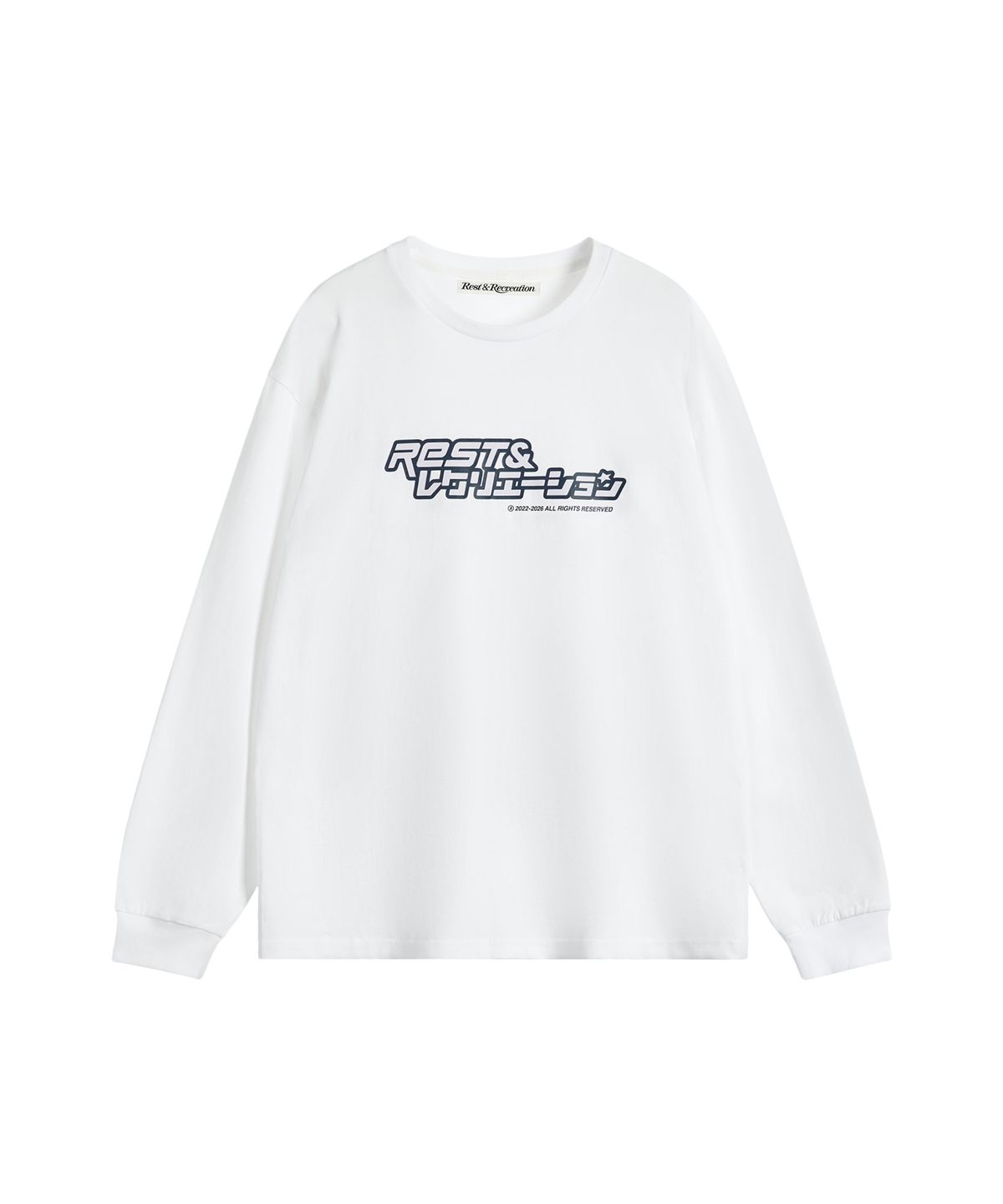 레스트앤레크레이션(REST&RECREATION) ANIME LOGO LONG SLEEVE TOP - WHITE