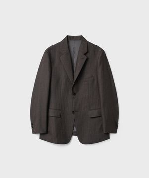 B D 12 레귤러 핏 자켓 - 차콜 스트라이프