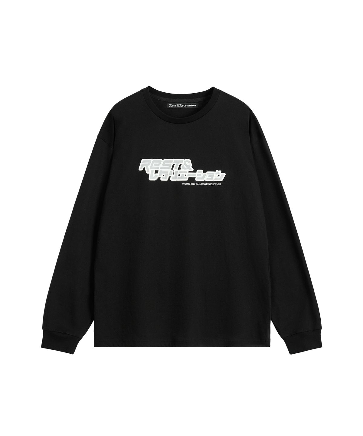 레스트앤레크레이션(REST&RECREATION) ANIME LOGO LONG SLEEVE TOP - BLACK